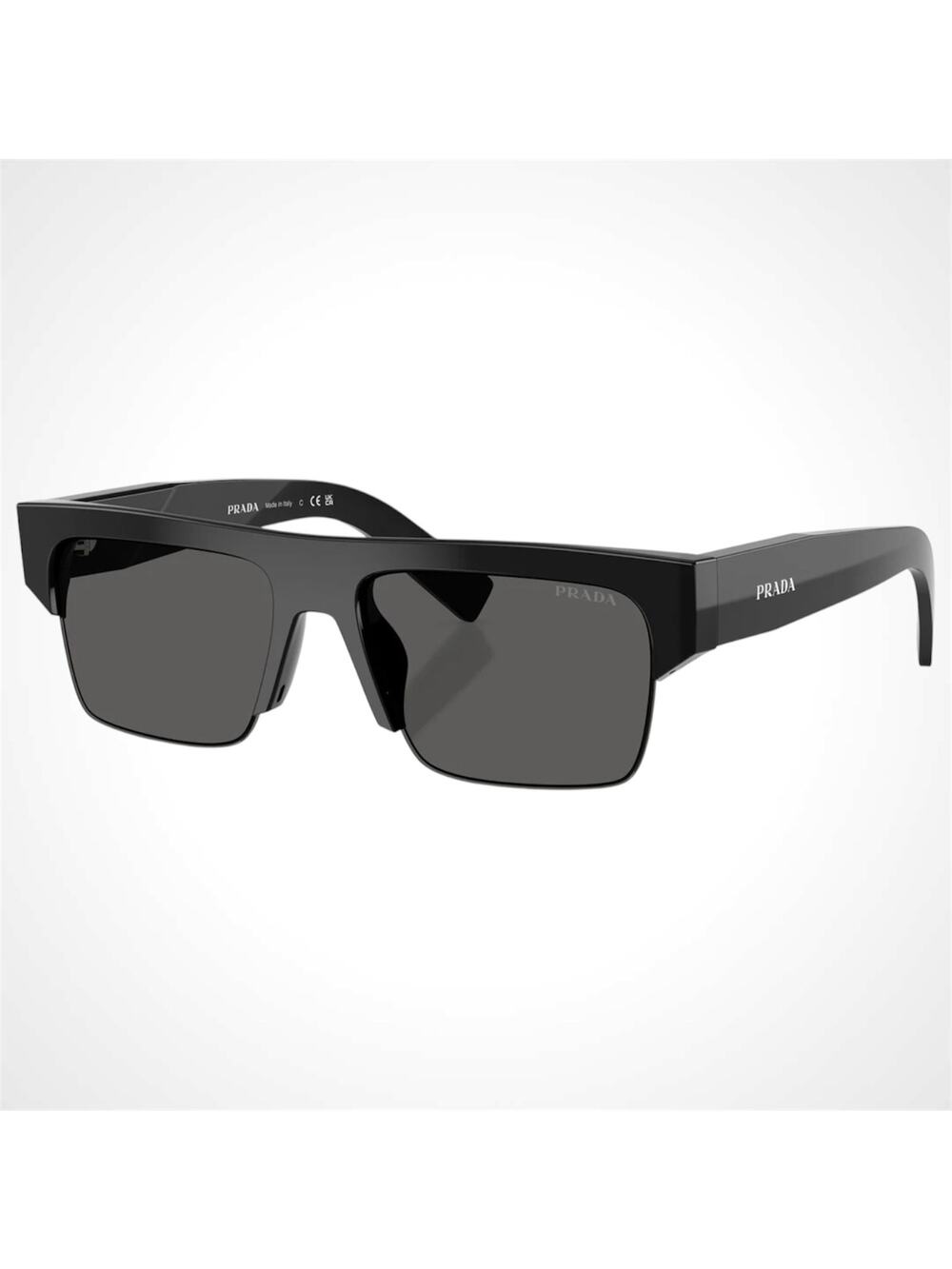 New PRADA Sunglasses Black Square Letter Logo Mens 55-18-145mm - Picture 1 of 5